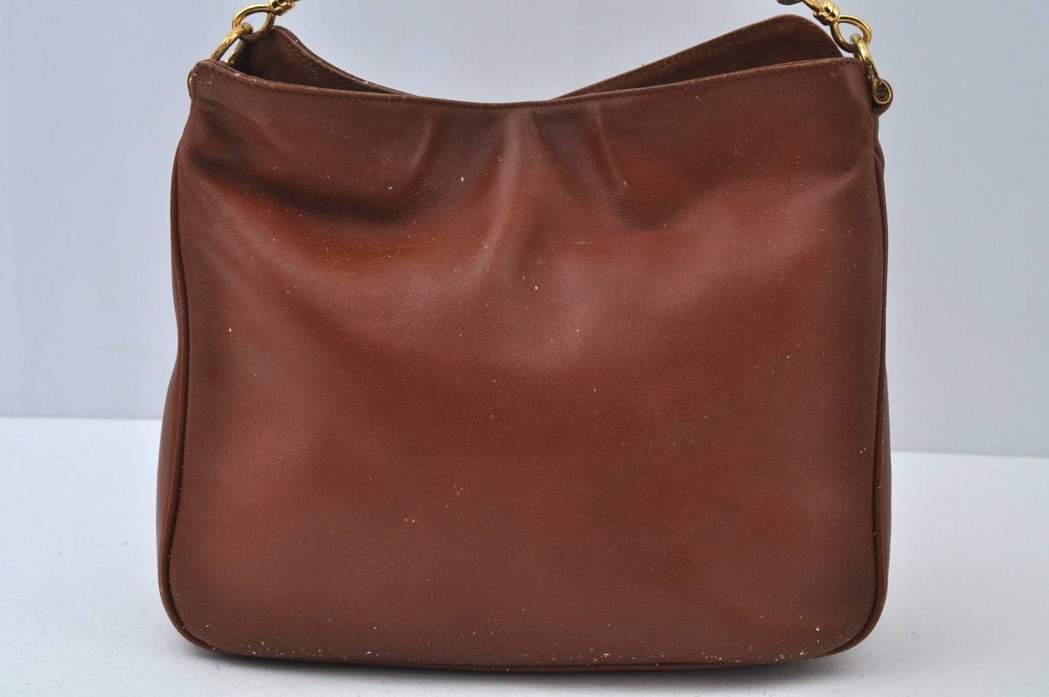 Authentic GUCCI Bamboo 2Way Shoulder Hand Bag Leather Brown Junk K9883