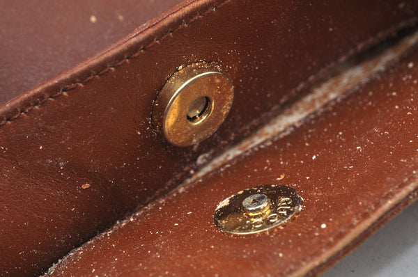 Authentic GUCCI Bamboo 2Way Shoulder Hand Bag Leather Brown Junk K9883