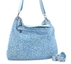 Auth BOTTEGA VENETA Leopard Pattern Nylon 2way Shoulder Bag Light Blue K9887