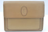 Authentic YVES SAINT LAURENT Clutch Hand Bag Purse PVC Leather Beige K9888