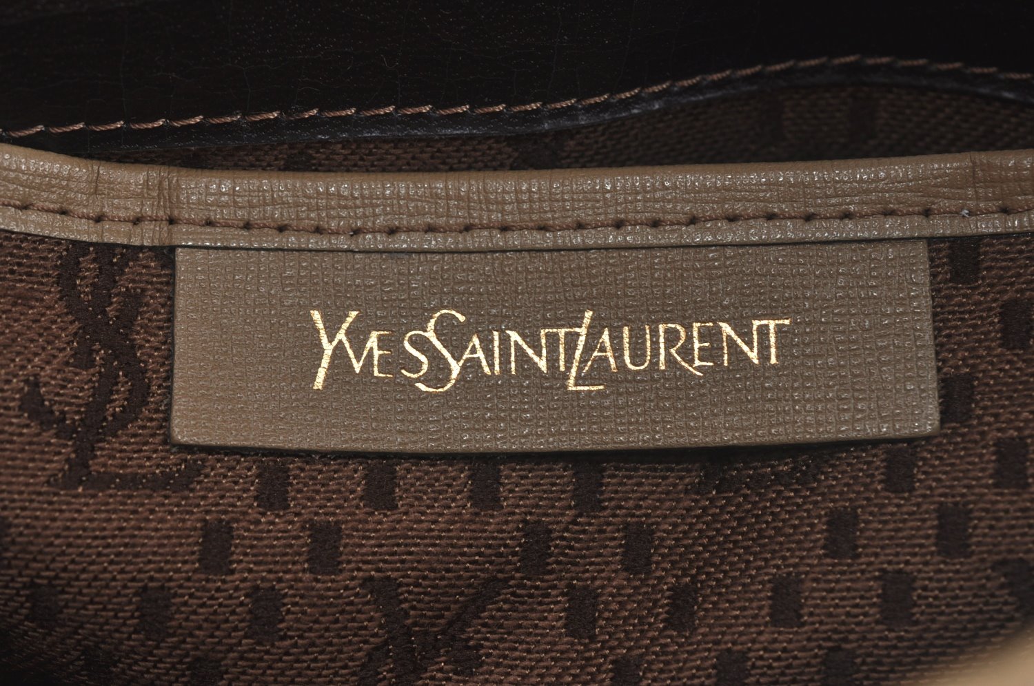 Authentic YVES SAINT LAURENT Clutch Hand Bag Purse PVC Leather Beige K9888