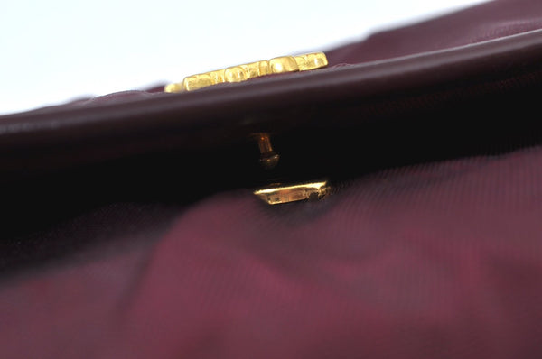 Auth Christian Dior Trotter Shoulder Cross Body Bag Nylon Leather Bordeaux K9893