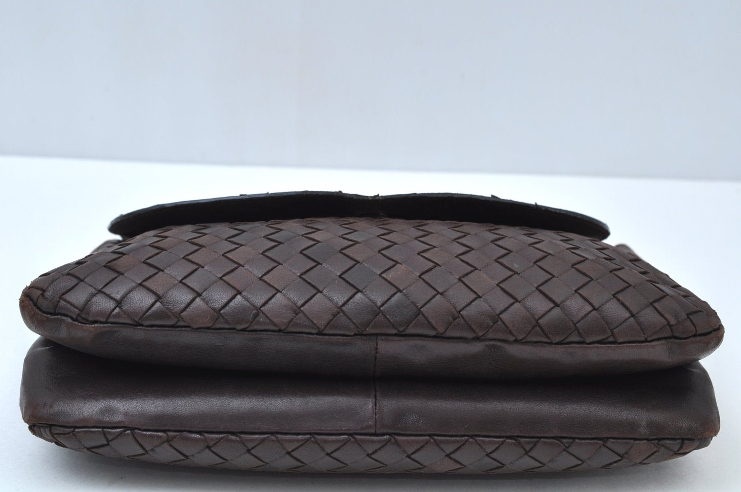 Authentic BOTTEGA VENETA Intrecciato Leather Hand Bag Purse Brown K9894