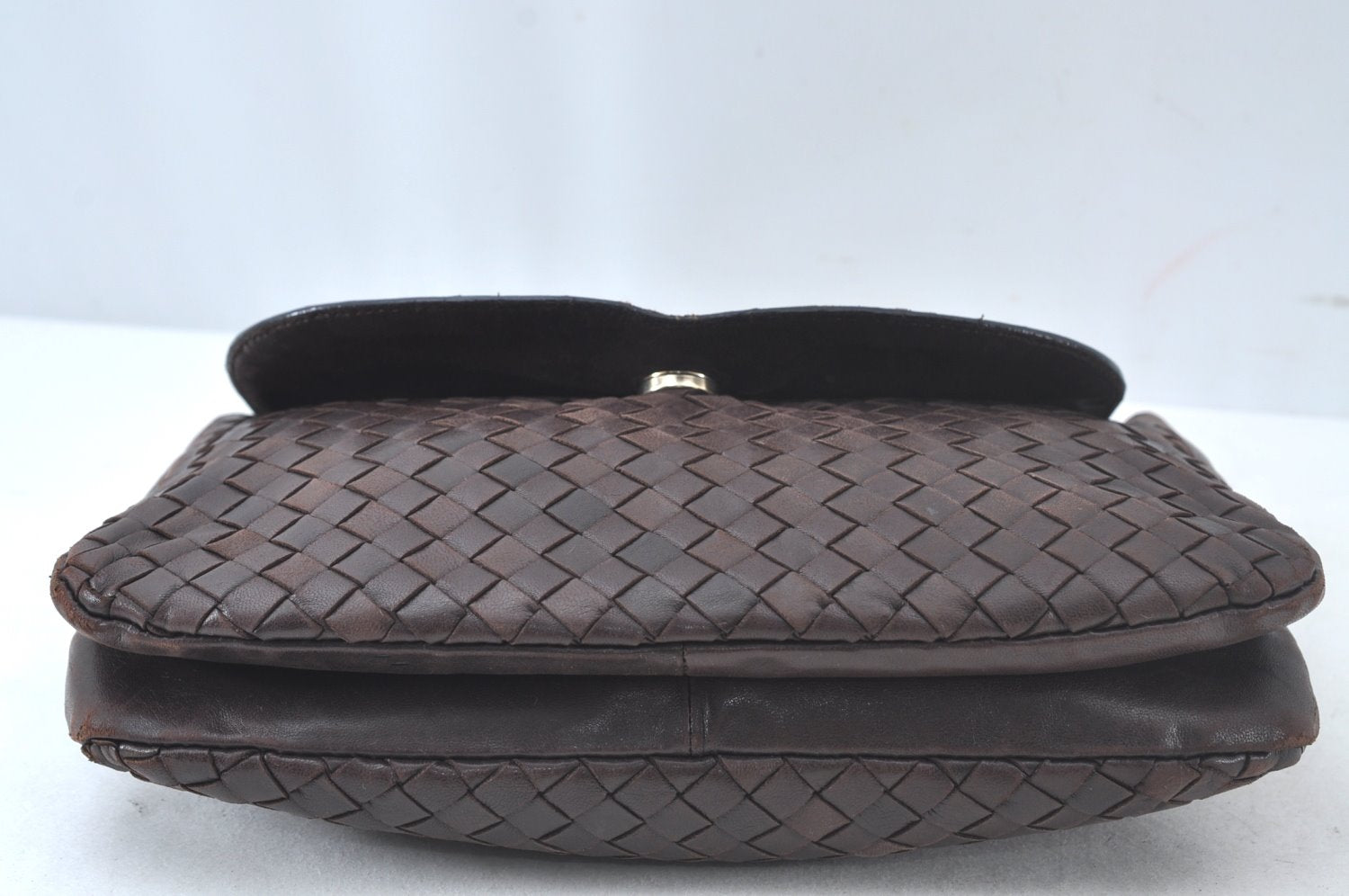 Authentic BOTTEGA VENETA Intrecciato Leather Hand Bag Purse Brown K9894