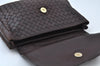 Authentic BOTTEGA VENETA Intrecciato Leather Hand Bag Purse Brown K9894