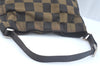 Authentic FENDI Vitange Pequin Check Shoulder Bag Nylon Leather Brown K9895