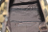Authentic FENDI Vitange Pequin Check Shoulder Bag Nylon Leather Brown K9895