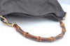 Authentic GUCCI Bamboo 2way Hand Shoulder Bag Leather Brown Junk K9896