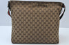 Authentic GUCCI Web Sherry Line Shoulder Cross Bag GG Canvas Leather Brown K9897