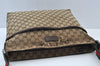 Authentic GUCCI Web Sherry Line Shoulder Cross Bag GG Canvas Leather Brown K9897