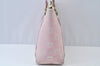 Authentic Salvatore Ferragamo Gancini Canvas Shoulder Tote Bag Pink K9904