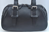 Authentic BURBERRY Vintage Leather Hand Boston Bag Black K9905