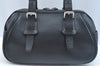 Authentic BURBERRY Vintage Leather Hand Boston Bag Black K9905