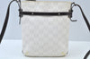 Authentic LOEWE Anagram Shoulder Cross Body Bag Purse PVC Leather White K9906