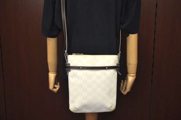 Authentic LOEWE Anagram Shoulder Cross Body Bag Purse PVC Leather White K9906