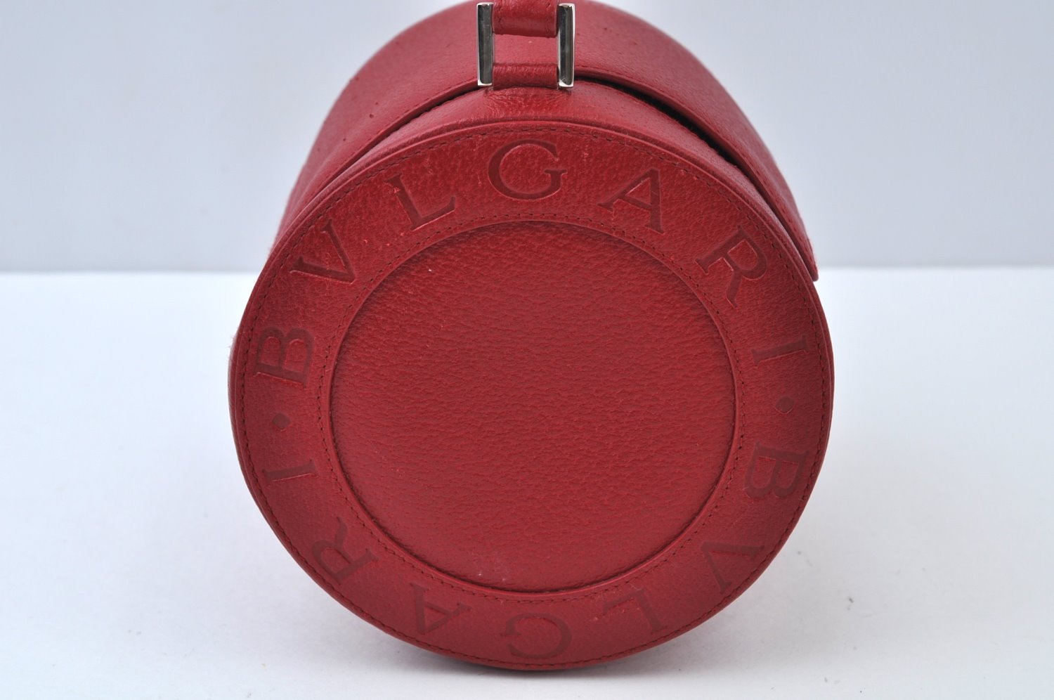 Authentic BVLGARI Leather Shoulder Hand Bag Purse Red K9907