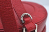 Authentic BVLGARI Leather Shoulder Hand Bag Purse Red K9907