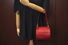 Authentic BVLGARI Leather Shoulder Hand Bag Purse Red K9907