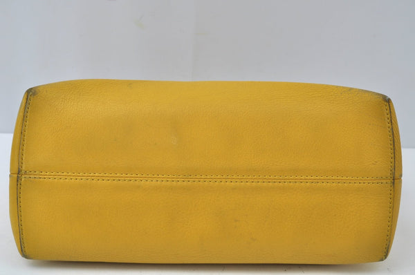 Authentic FENDI By The Way Large 3Way Shoulder Clutch Bag Leather Yellow K9908