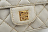 Authentic GIVENCHY Leather Shoulder Cross Body Bag Purse White K9909