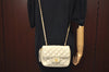 Authentic GIVENCHY Leather Shoulder Cross Body Bag Purse White K9909