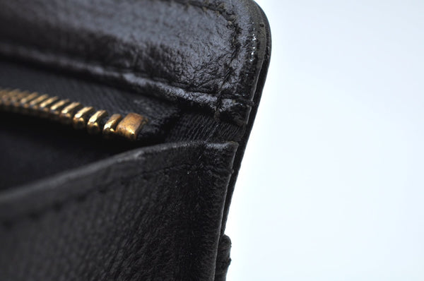 Authentic SAINT LAURENT Clutch Bag Pouch Leather Black YSL K9910