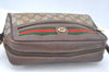 Authentic GUCCI Web Sherry Line Shoulder Cross Bag GG PVC Leather Brown K9913