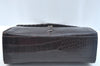 Authentic YVES SAINT LAURENT Vintage Hand Bag Purse Leather Black K9915