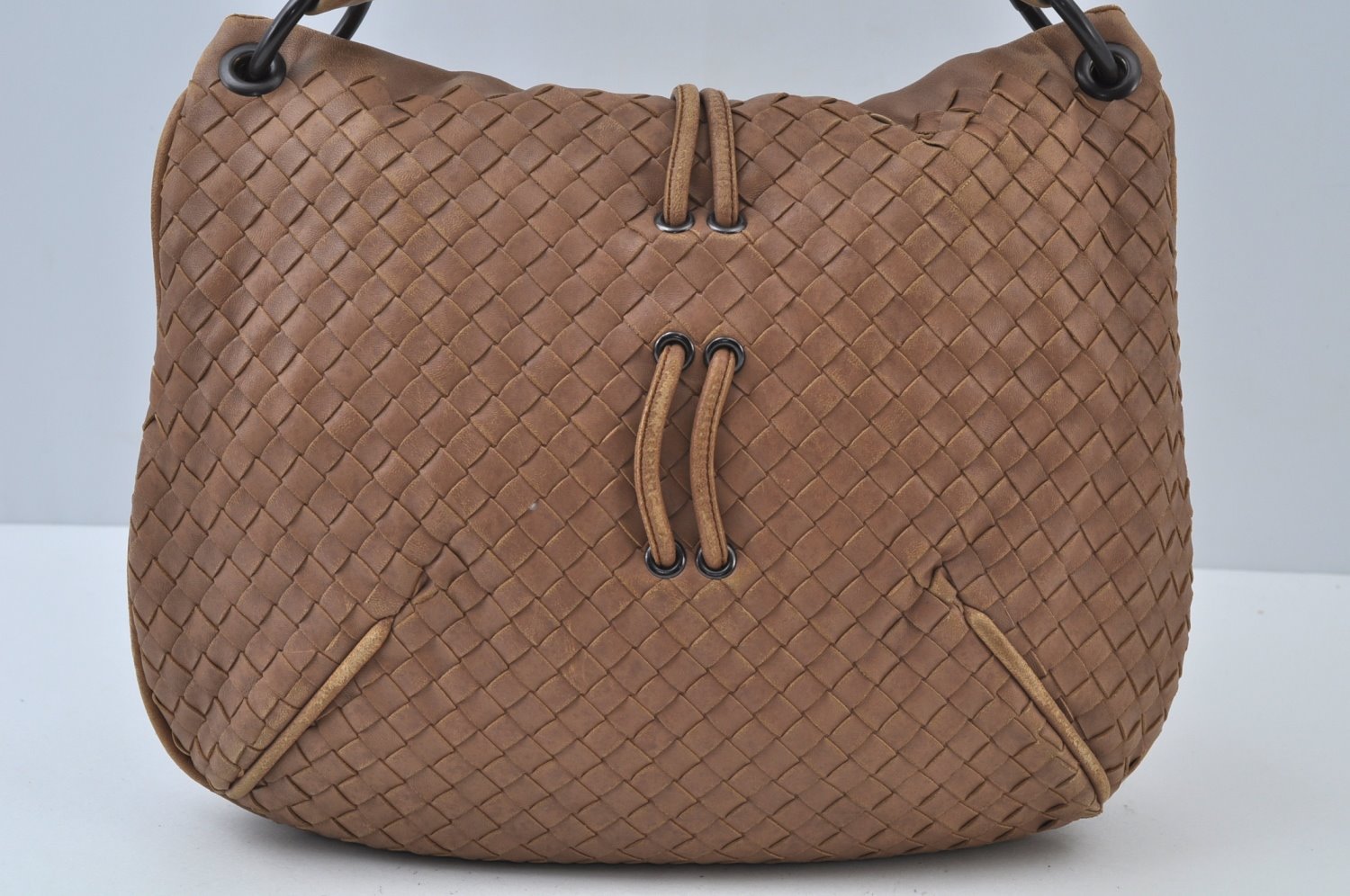 Authentic BOTTEGA VENETA Intrecciato Leather Shoulder Hand Bag Beige K9916