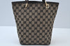 Authentic GUCCI Vintage Shoulder Tote Bag GG Canvas Leather Black K9917