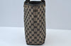 Authentic GUCCI Vintage Shoulder Tote Bag GG Canvas Leather Black K9917