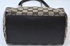 Authentic GUCCI Vintage Shoulder Tote Bag GG Canvas Leather Black K9917