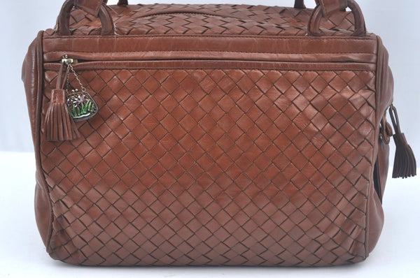 Authentic BOTTEGA VENETA Intrecciato Leather Shoulder Hand Bag Brown K9918