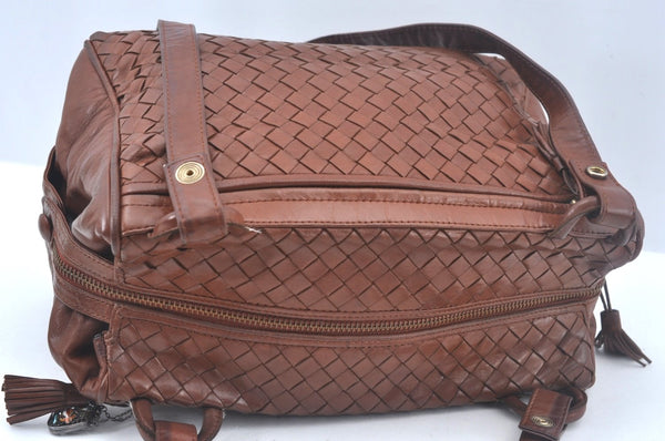 Authentic BOTTEGA VENETA Intrecciato Leather Shoulder Hand Bag Brown K9918
