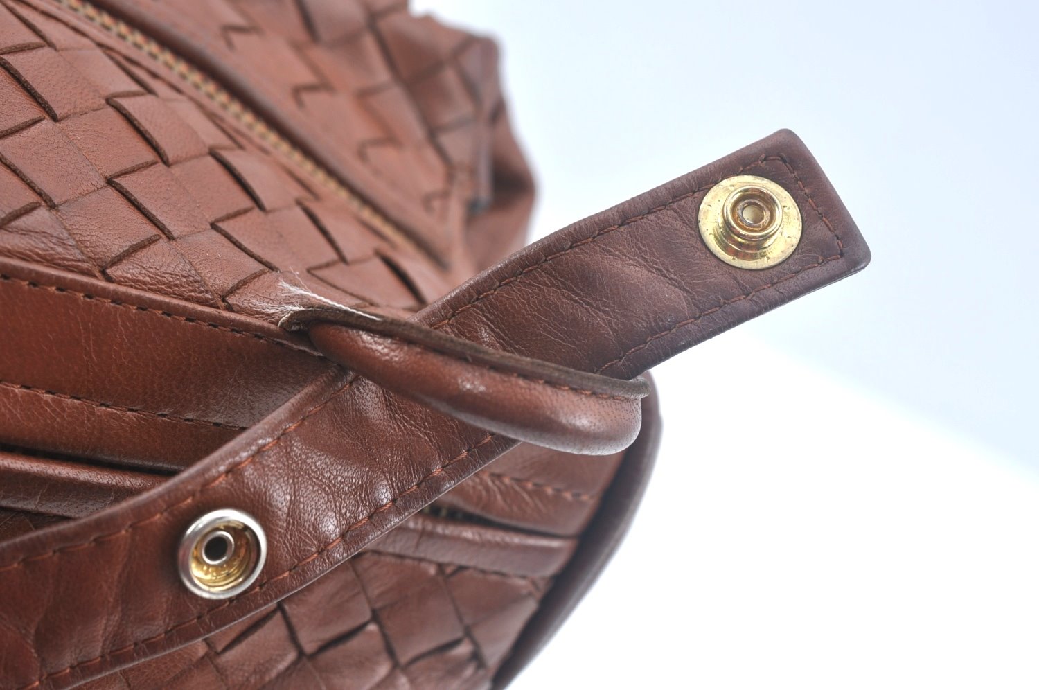 Authentic BOTTEGA VENETA Intrecciato Leather Shoulder Hand Bag Brown K9918