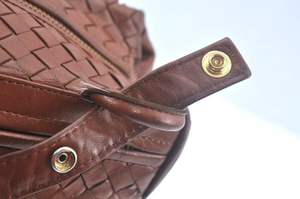 Authentic BOTTEGA VENETA Intrecciato Leather Shoulder Hand Bag Brown K9918