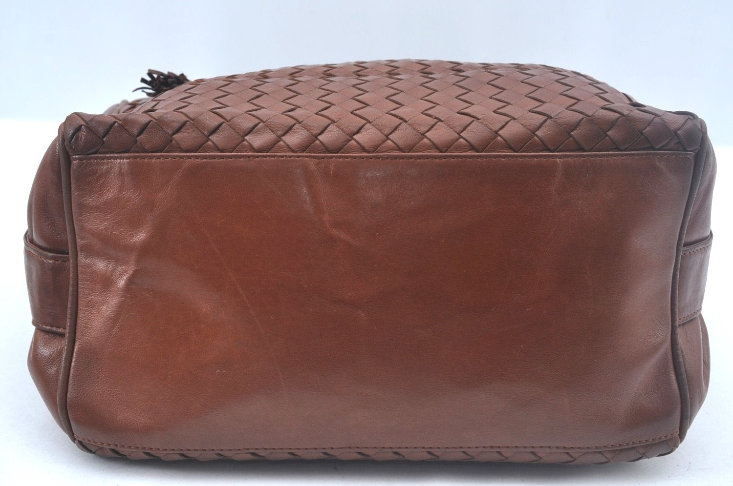 Authentic BOTTEGA VENETA Intrecciato Leather Shoulder Hand Bag Brown K9918