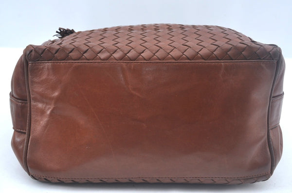 Authentic BOTTEGA VENETA Intrecciato Leather Shoulder Hand Bag Brown K9918