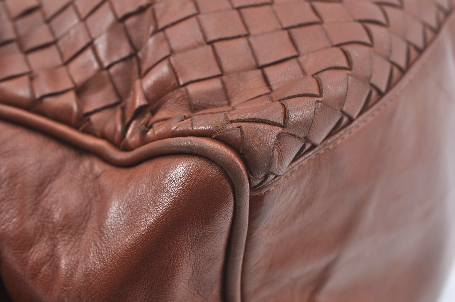 Authentic BOTTEGA VENETA Intrecciato Leather Shoulder Hand Bag Brown K9918