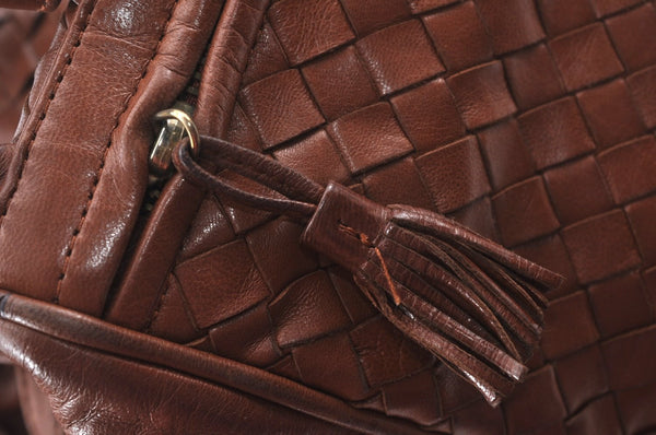 Authentic BOTTEGA VENETA Intrecciato Leather Shoulder Hand Bag Brown K9918