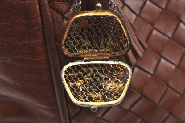 Authentic BOTTEGA VENETA Intrecciato Leather Shoulder Hand Bag Brown K9918