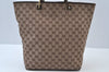 Authentic GUCCI Vintage Shoulder Tote Bag GG Canvas Leather Brown K9919