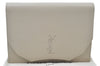 Authentic YVES SAINT LAURENT Clutch Hand Bag Purse Leather White K9920