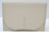 Authentic YVES SAINT LAURENT Clutch Hand Bag Purse Leather White K9920