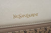 Authentic YVES SAINT LAURENT Clutch Hand Bag Purse Leather White K9920