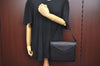 Authentic YVES SAINT LAURENT Shoulder Cross Body Bag Purse Leather Black K9921