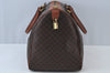 Authentic CELINE Macadam Blason Pattern Hand Boston Bag PVC Leather Brown K9922