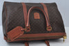 Authentic CELINE Macadam Blason Pattern Hand Boston Bag PVC Leather Brown K9922