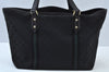Authentic GUCCI Sherry Line Shoulder Tote Bag GG Canvas Leather Black K9926