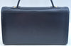 Authentic GIVENCHY Leather 2way Shoulder Hand Bag Navy Blue K9928